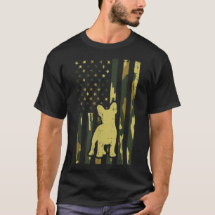 Camiseta Camo US Flag French Buldog Frenchie Patriot Dog L