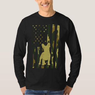 Camiseta Camo US Flag French Buldog Frenchie Patriot Dog L