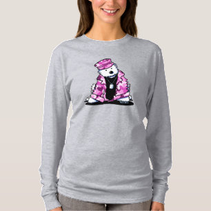 Camiseta Camo Westie de KiniArt Rosa