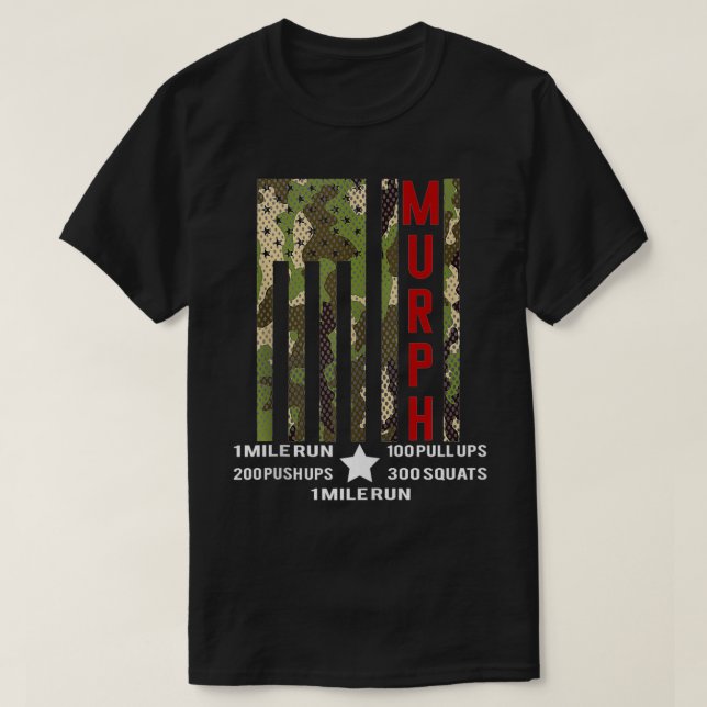 Camiseta Camo WOD 2019 Murph Challenge Memorial Day (Frente do Design)
