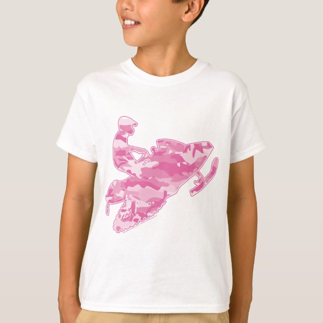 Camiseta Camoflage rosa Snowmobiler (Frente)