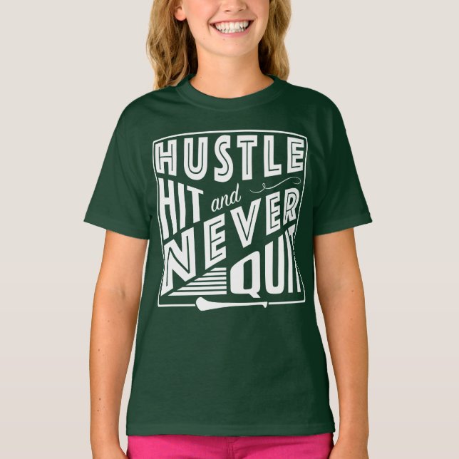 Camiseta Camogie Hustle Hit & Nunca Sair, Jogos Gálicos GAA (Frente)