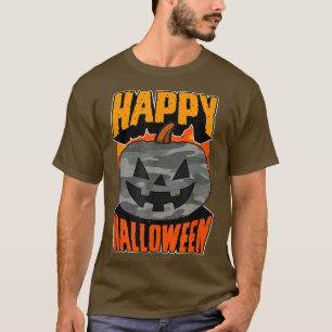 Camiseta Camoue Camo Happy Halloween Party Jack O Lantern