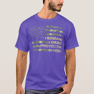 Camiseta Camoue Husband Pai Protetor Herói Exército do Pai