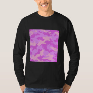 Camiseta Camouflage Art Bonito Patterno Camo rosa claro