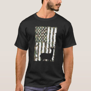 Camiseta Camouflage Hunter Elk Bulk Camo USA Flag De