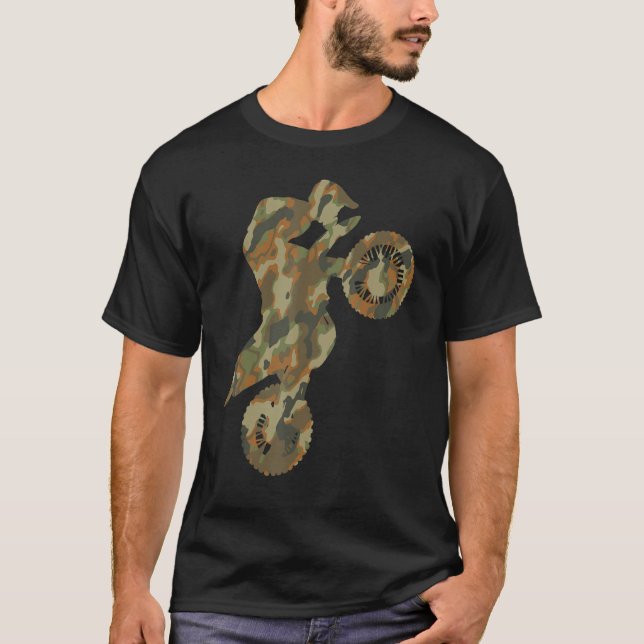 Camiseta Camouflage Motocross Motorcycle Racing (Frente)
