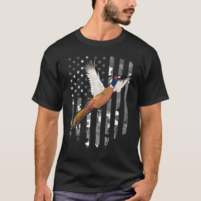 Camiseta Camouflage Pheasant Hunter Ameri (Frente)