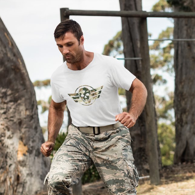 Camiseta Camouflage Skull | Military Pride Veteran  (Criador carregado)