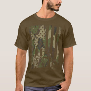 Camiseta Camouflage US Flag Motorcycle United States Bike