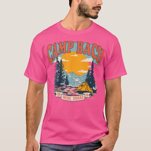 Camiseta Camp Bach Bride Squad 2024 - Bachelore Retro Campi (Frente)