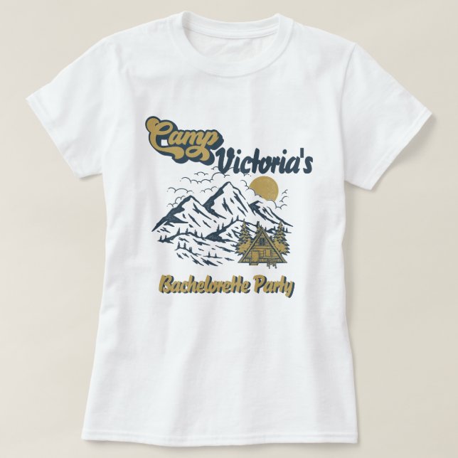 Camiseta Camp Bachelorette Girls Weekend Party (Frente do Design)