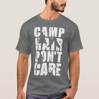 Camiseta Camp cabelo não se importa com acampamento