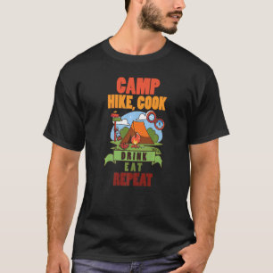 Camiseta Camp cook campismo comida de fogueira caminhando p