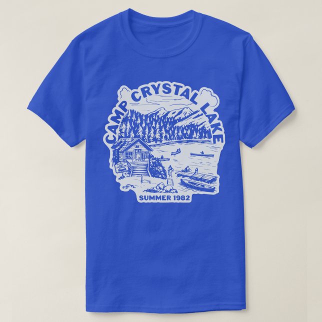 Camiseta Camp Crystal Lake Summer 82 no escuro (Frente do Design)