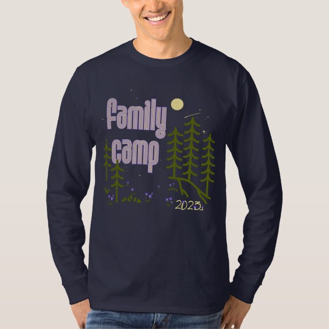 Camiseta Camp Familiar 2023 T-shirt adulta de manga longa (Frente)