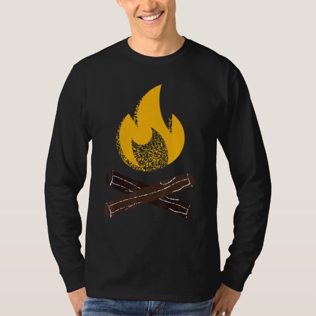 Camiseta Camp Fire Log Outdoor Camping (Frente)
