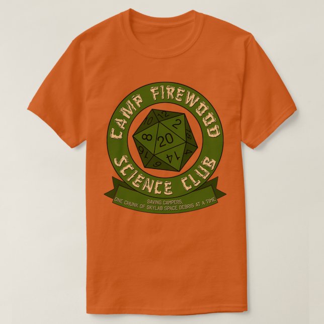 Camiseta Camp Firewood Science Club  (Frente do Design)