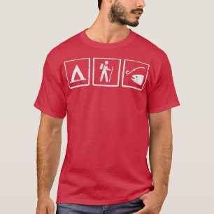 Camiseta Camp Hike Fish Map Art Icon Parque Nacional Montan