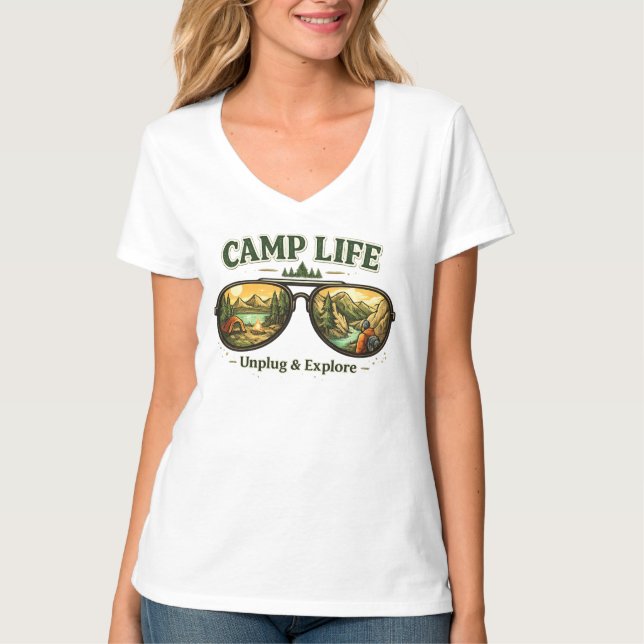 Camiseta Camp Life Feels Right – Summer Women’s T-Shirt USA (Frente)