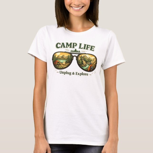 Camiseta Camp Life Feels Right Women’s Camping T-Shirt USA (Frente)