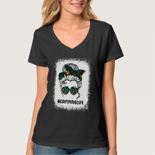 Camiseta Camp Life Messy Bun Hair Dia de as mães 2022