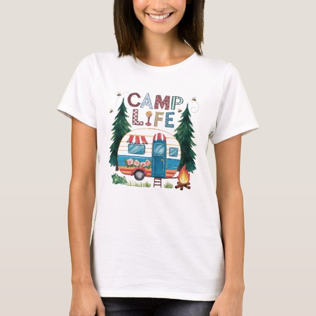Camiseta Camp Life Watercolor Camp (Frente)