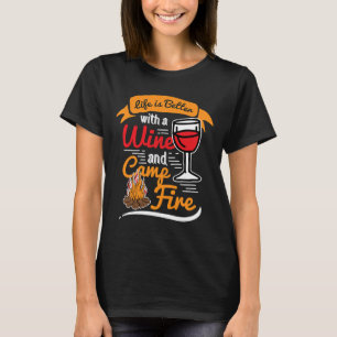 Camiseta Camp Life Wine Campfire Outdoor Camp