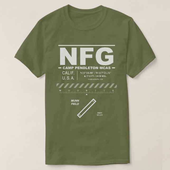 Camiseta Camp Pendleton MCAS NFG (Frente do Design)