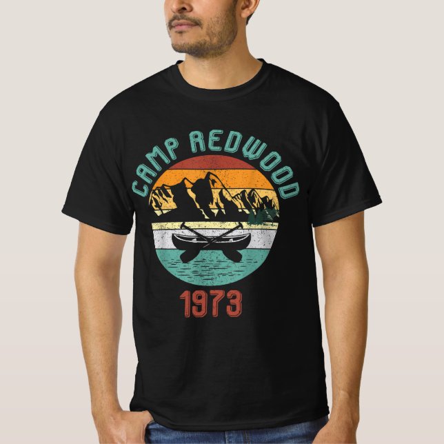 Camiseta Camp Redwood 1973, Parabéns G (Frente)