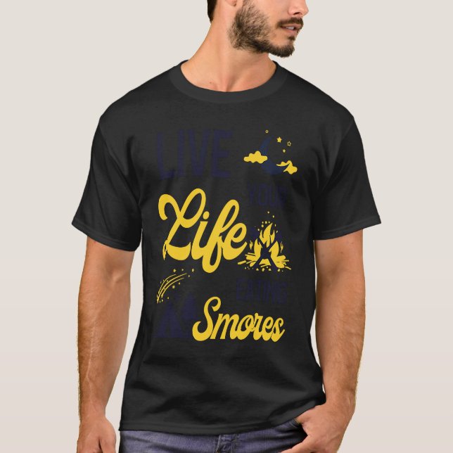 Camiseta Camp Sayings & Smores do acampamento citando as ci (Frente)
