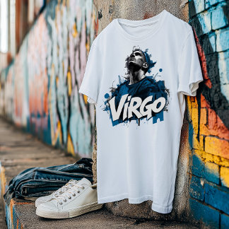 Camiseta Campaço de Grafite de Virgem de Aquarela Zodiac De