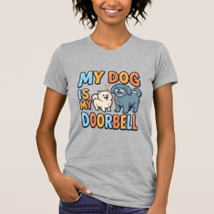 Camiseta Campainha de Porta de Cachorro Engraçado Amante de