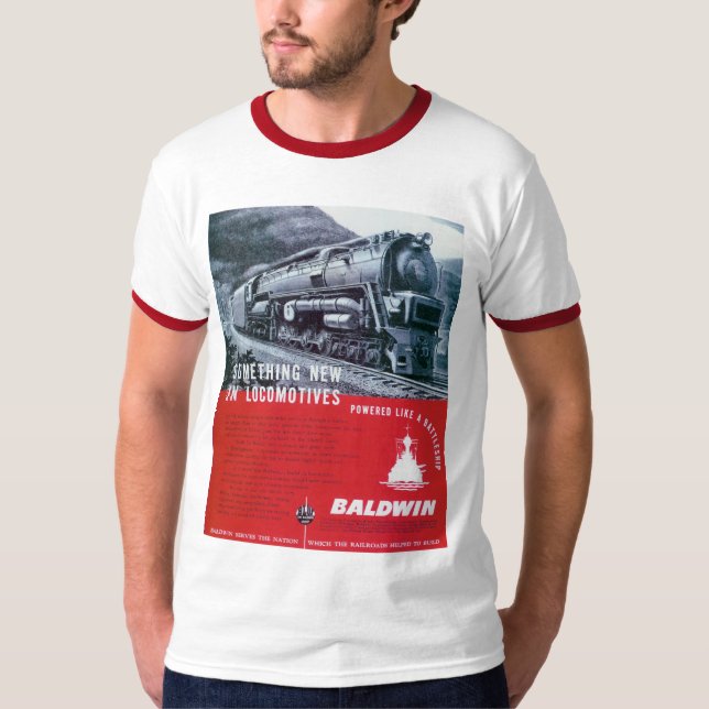 Camiseta Campainha locomotiva da locomotiva de vapor S-2 de (Frente)