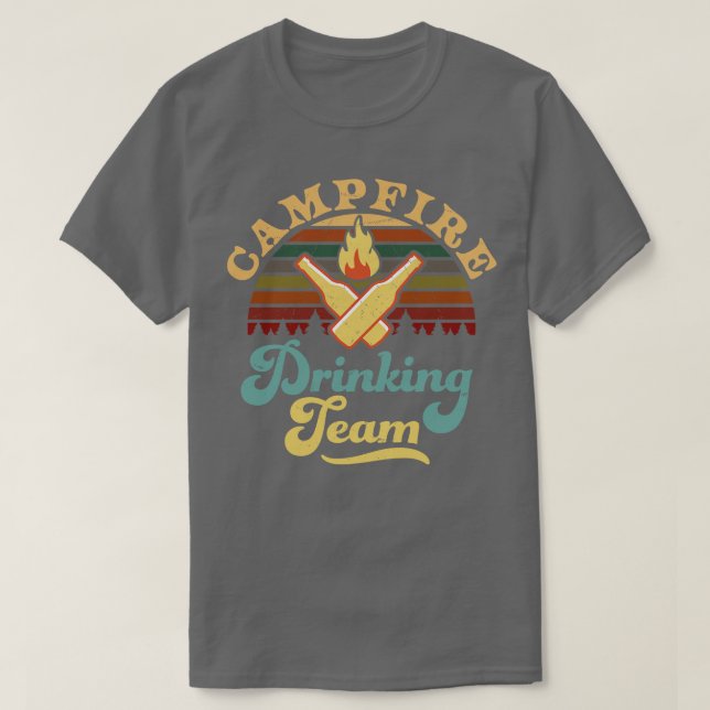 Camiseta Campanha 1 da Equipe de Bebendo de Campfire (Frente do Design)