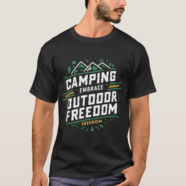 Camiseta Campanha Abraçar liberdade ao ar livre, T-Shirt pr (Frente)