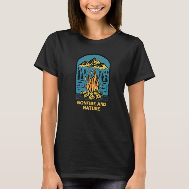 Camiseta Campanha "Bonfire" E "Nature Camper Willife Outdoo (Frente)