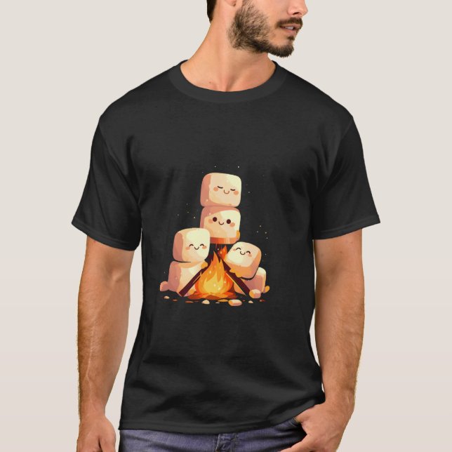 Camiseta Campanha de campismo Smores Marshmallow 1 (Frente)