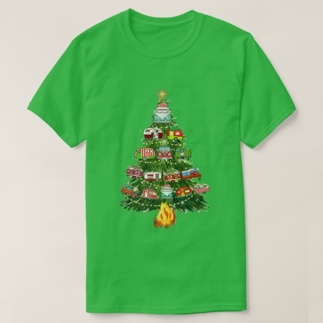 Camiseta Campanha de Campo de Árvore de Natal do Reboque de (Frente do Design)