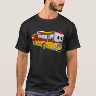 Camiseta Campanha de Cartoon Rd Dourado RV Bus