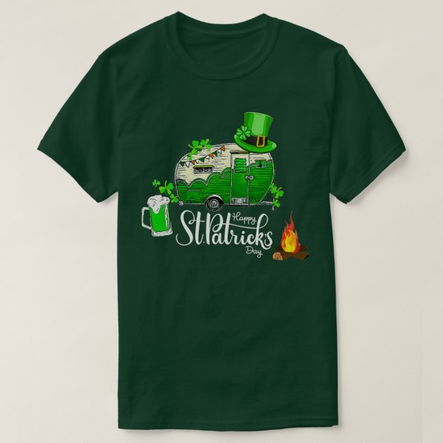 Camiseta Campanha de Dia de São Patrício de Cerveja Leprech (Frente do Design)