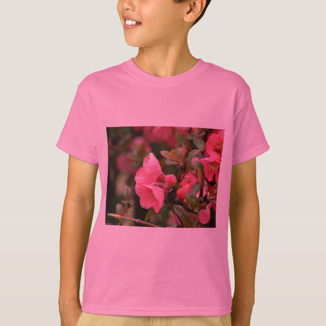 Camiseta Campanha de Flor Rosa-primavera (Frente)