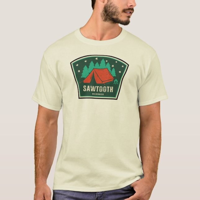 Camiseta Campanha de Idaho Selvagem Sawtooth (Frente)