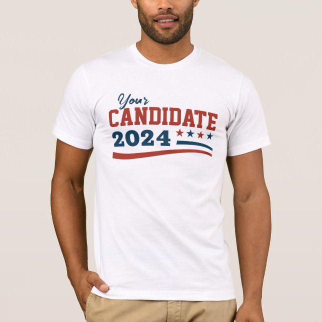 Camiseta Campanha de Nome de Candidato Personalizado (Frente)