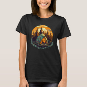Camiseta Campanha de sobrevivência com tendas para sóis
