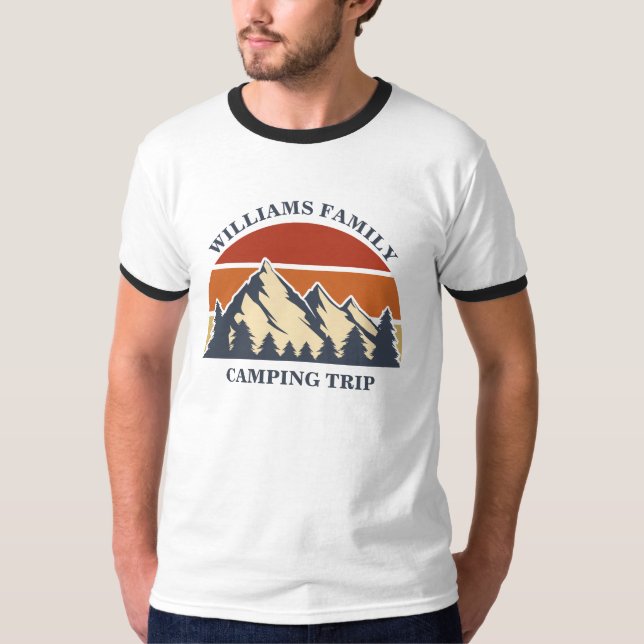 Camiseta Campanha de Viagem da Família Personalizada Sunset (Frente)