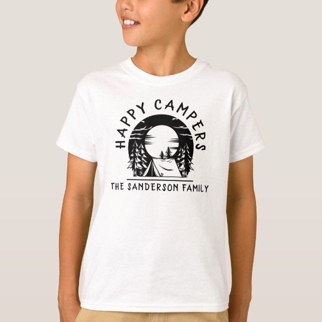 Camiseta Campanha Engraçado Campos felizes Nome Família (Frente)