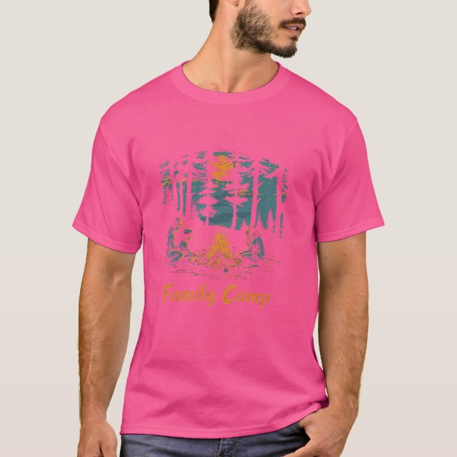 Camiseta Campanha Familiar - Camp Forest Adventure Campfire (Frente)