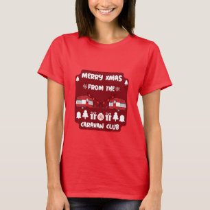 Camiseta Campanha Feliz de Natal Caravan Camping T-Shirt