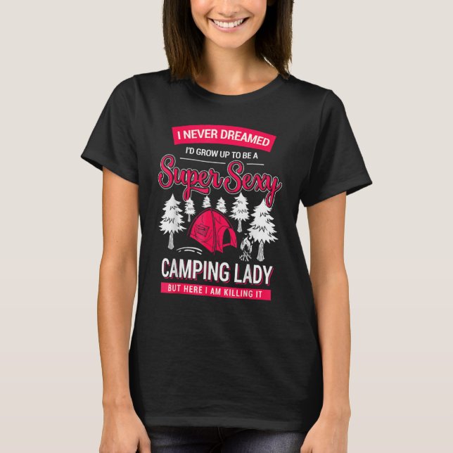 Camiseta Campanha Mulheres Acampam Vacinas RV Camping Mulhe (Frente)
